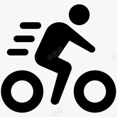 骑自行车速度快图标图标
