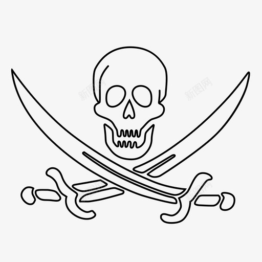 约翰拉克姆印花布旗帜图标svg_新图网 https://ixintu.com 印花布 旗帜 杰克 海盗 真正的海盗旗帜 约翰拉克姆 骷髅