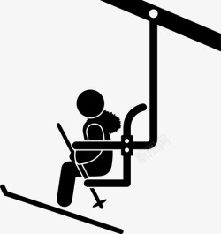 人椅冬天抬椅人滑雪图标高清图片