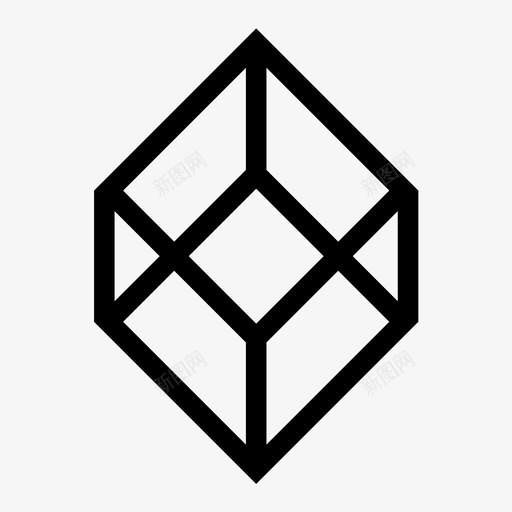 立方体三维长方体图标svg_新图网 https://ixintu.com 三维 尺寸 正方形 立方体 线 长方体