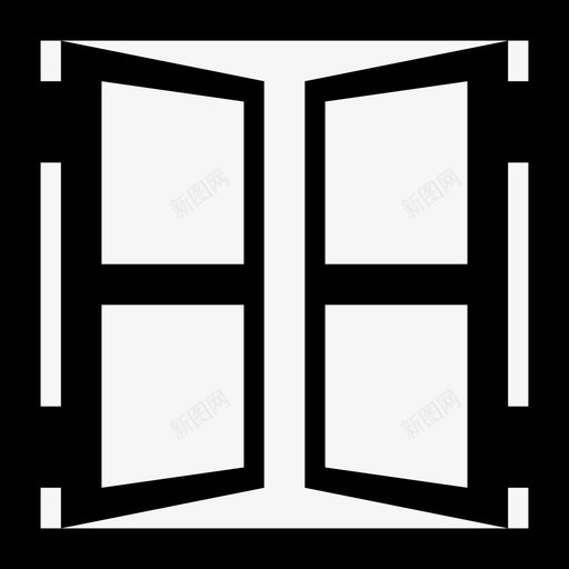 窗玻璃家图标svg_新图网 https://ixintu.com 家 对象字形 房子 打开 玻璃 窗