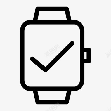 智能手表复选标记苹果智能手表时钟图标图标