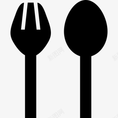 叉子和勺子工具和器具超图标图标