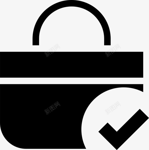 购物袋检查购买勾选图标svg_新图网 https://ixintu.com 勾选 购买 购物袋检查
