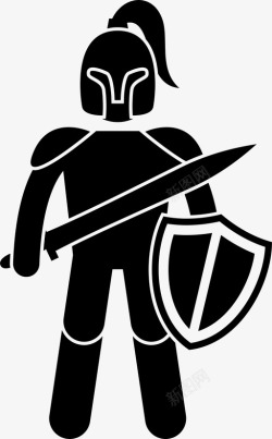 中世纪盾牌骑士中世纪圣骑士图标高清图片