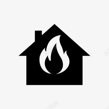 房子着火了房子暖气图标图标