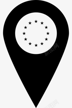 欧盟旗帜世界旗帜地图标记符号图标
