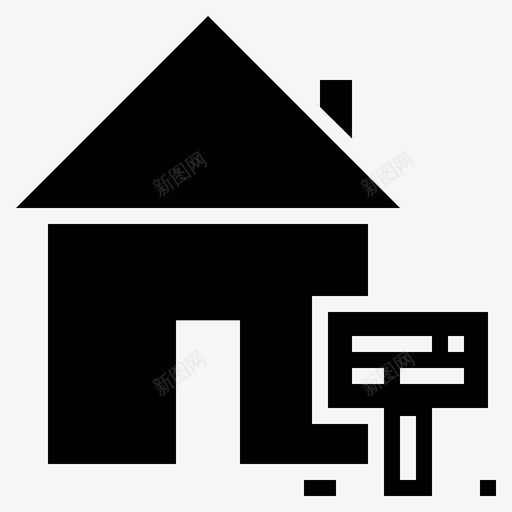 公告公告牌房产图标svg_新图网 https://ixintu.com 公告 公告牌 待售 房产 房屋
