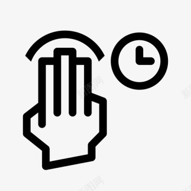 三个手指按住时钟手势图标图标