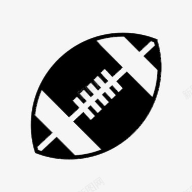 黑色足球橄榄球体育图标图标