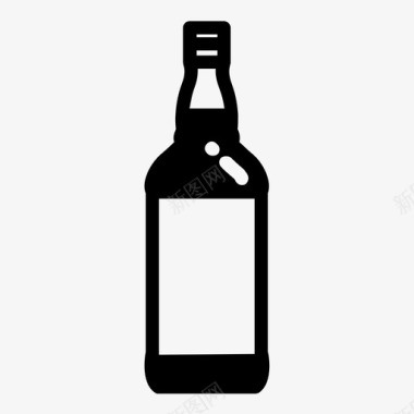 酒瓶波旁威士忌饮料图标图标