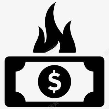 烧钱损坏财务图标图标