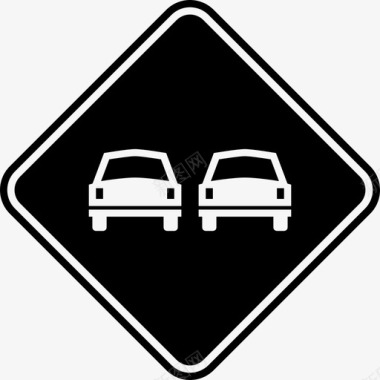 两辆车路标2黑色路标图标图标