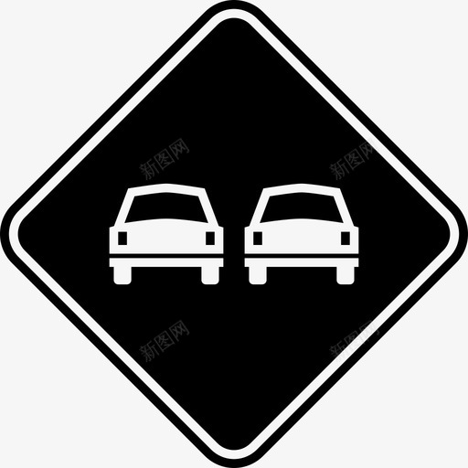 两辆车路标2黑色路标图标svg_新图网 https://ixintu.com 2 两辆车路标 黑色路标