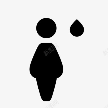 女性哭泣水滴图标图标