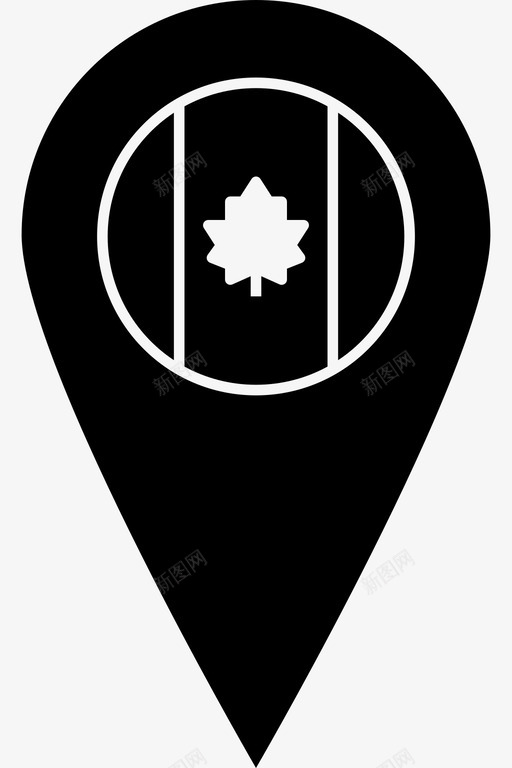 加拿大国家国旗图标svg_新图网 https://ixintu.com 世界国旗地图标记 加拿大 国家 国旗