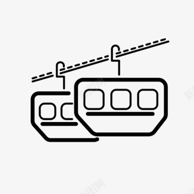 缆车旅行套装天际线图标图标