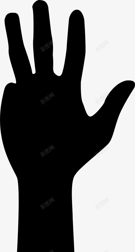 四个手指四手图标svg_新图网 https://ixintu.com 四 四个手指 四号 手 手势