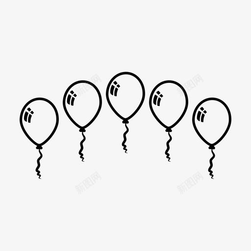 气球生日庆祝图标svg_新图网 https://ixintu.com 庆祝 气球 氦气球 生日
