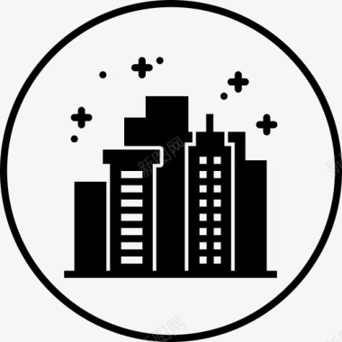城市建筑清洁图标图标