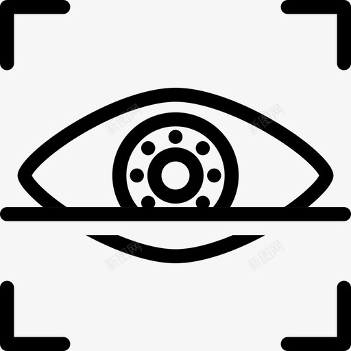 眼睛扫描指纹识别虹膜扫描图标svg_新图网 https://ixintu.com 安全 指纹识别 眼睛扫描 移动和网络 虹膜扫描 视网膜