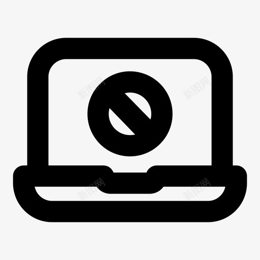 阻止笔记本电脑错误病毒图标svg_新图网 https://ixintu.com 病毒 计算机技术大纲粗体 错误 阻止笔记本电脑