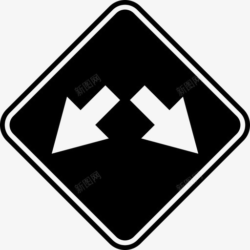 双向路标箭头黑色路标图标svg_新图网 https://ixintu.com 双向路标 箭头 黑色路标