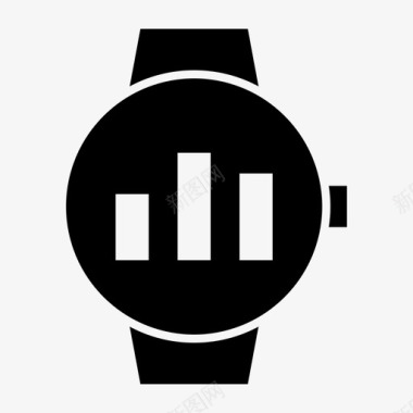 条形图智能手表时钟设备图标图标