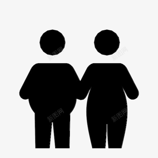 肥胖夫妇饮食肥胖图标svg_新图网 https://ixintu.com 人群 关系 肥胖 肥胖夫妇 饮食