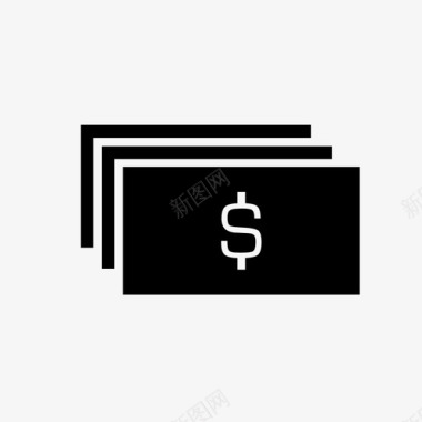 美元一捆钱现金图标图标
