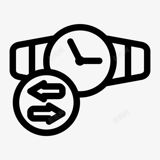 传送智能手表箭头时间图标svg_新图网 https://ixintu.com 传送智能手表 时间 箭头