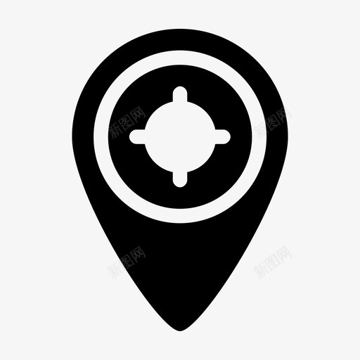 目标位置定位地图图标svg_新图网 https://ixintu.com 地图 定位 导航 目标位置