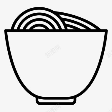 面条碗菜图标图标