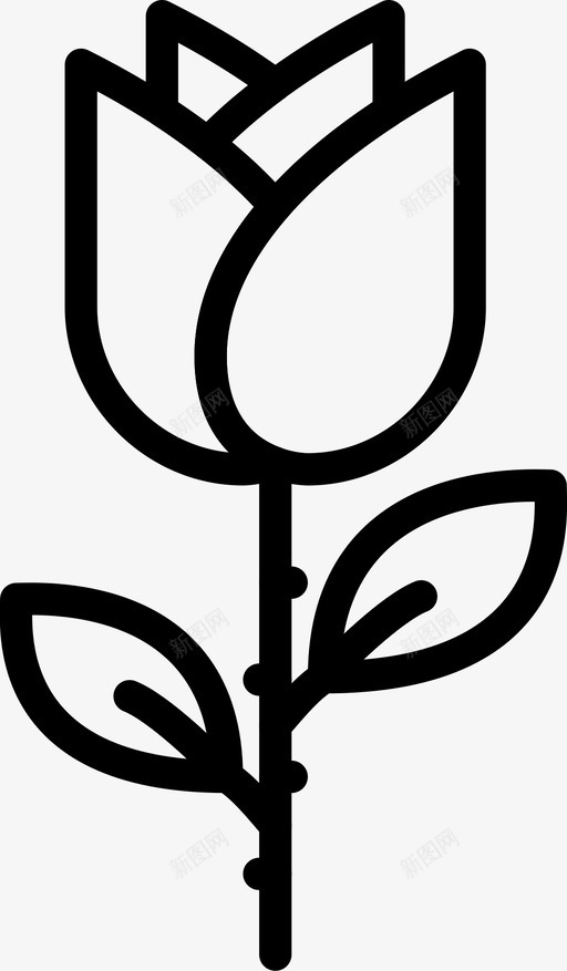 玫瑰花花园图标svg_新图网 https://ixintu.com 土壤 植物 玫瑰 美丽的花园轮廓 花 花园
