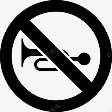 禁止鸣笛禁止喇叭图标图标