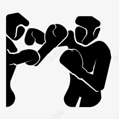 拳击拳击手男子艺术图标图标