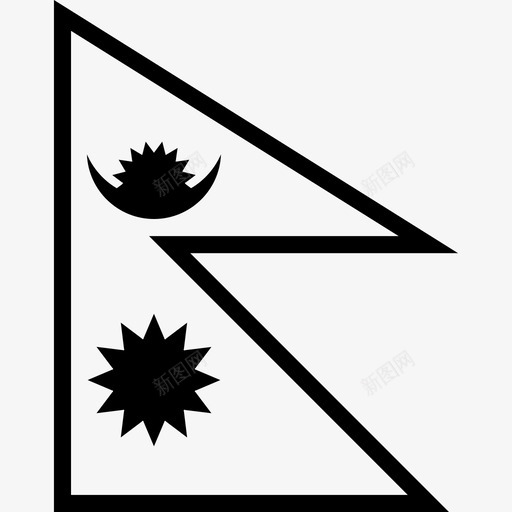 尼泊尔亚洲国家图标svg_新图网 https://ixintu.com 世界广场旗帜轮廓 亚洲 国家 尼泊尔 旗帜