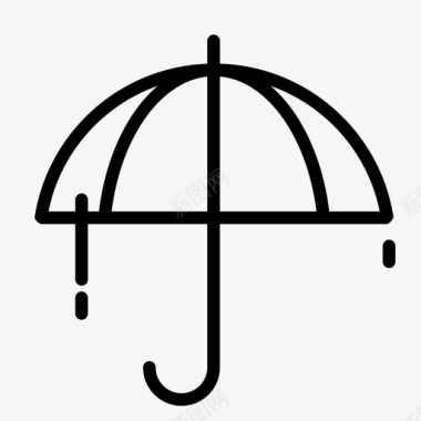 雨伞秋天保护图标图标
