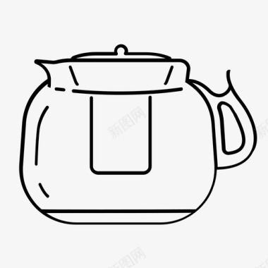 茶壶水壶滤茶壶图标图标