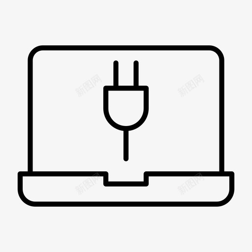 笔记本电脑插头充电电气图标svg_新图网 https://ixintu.com 充电 电力 电气 电源线 笔记本电脑插头 能源
