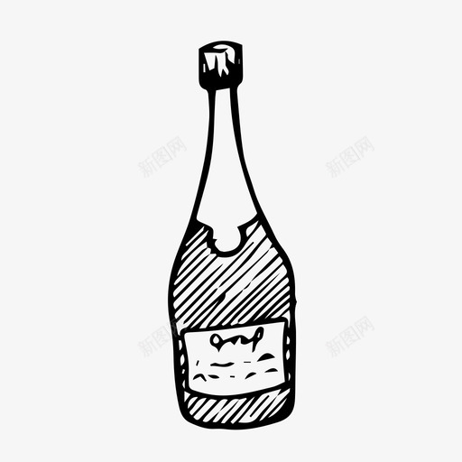 瓶子香槟绘画图标svg_新图网 https://ixintu.com 涂鸦 烧瓶 瓶子 绘画 酒瓶 饮料 香槟