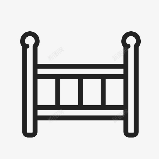 婴儿床床儿童图标svg_新图网 https://ixintu.com 儿童 婴儿床 家具 床