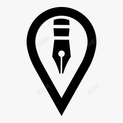 钢笔绘图信纸图标svg_新图网 https://ixintu.com 书写 位置5 信纸 绘图 钢笔
