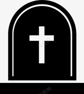 墓地墓葬棺材图标图标