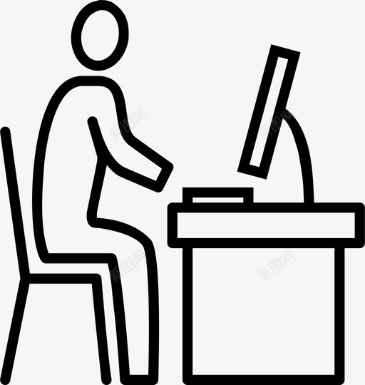 电脑的人办公桌上的人员工图标svg_新图网 https://ixintu.com 人 办公桌上的人 员工 电脑的人