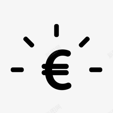 欧元银行欧元符号图标图标