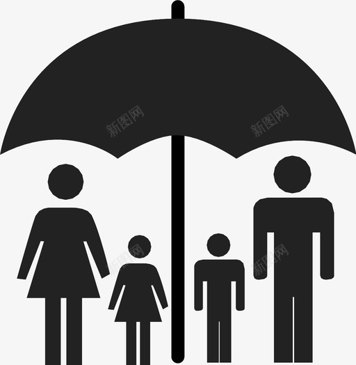 家庭保险人寿保险雨伞图标svg_新图网 https://ixintu.com 人寿保险 家庭保险 雨伞