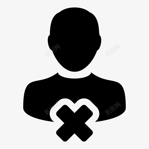 删除用户人个人图标svg_新图网 https://ixintu.com 个人 人 删除 删除用户 添加符号 用户图标批准