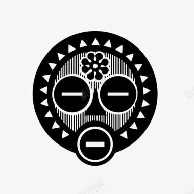 面具非洲氏族图标图标