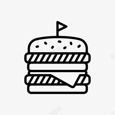 双汉堡牛肉快餐图标图标